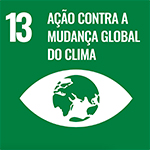 13 ação contra a mudança global do clima com imagem de um olho com mapa mundi dentro da íris com fundo verde