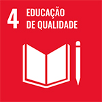 4 - Educação e qualidade ícone livro e caneta - fundo vermelho