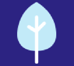 Ícone árvore azul