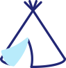 ícone de toca indígena azul