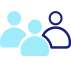 ícone usuários dois azuis completos e um transparente