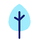 ícone árvore azul