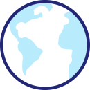 ícone mapa-mundi azul