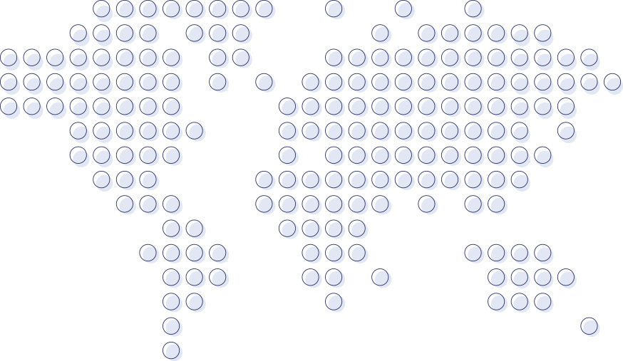 Mapa Mundi figurativo com bolinhas cinzas contornadas