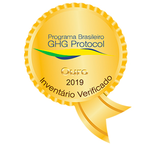 Medalha Ouro Programa Brasileiro GHG Protocol 2019 Inventário Verificado