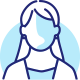 ícone transparente mulher azul