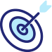 ícone flecha ao alvo azul