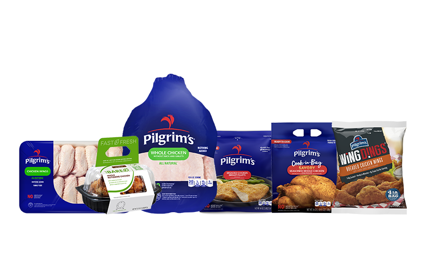 seis pacotes de frango da marca Pilgrim's