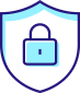 ícone segurança com cadeado azul