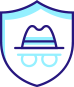ícone fraud detetive com óculos azul