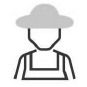 ícone humano de chapéu cinza