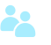ícone usuários dois azuis completos e um transparente e branco nas bordas